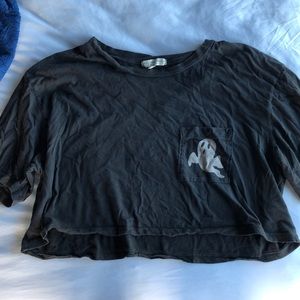 Spooky season ghost crop top with pocket